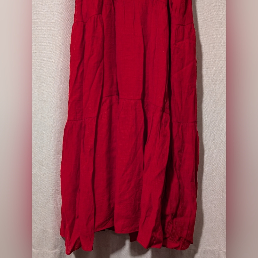 🌷Like New Chelsea28 Elegant Red Tiered Maxi Dress, Size XL - Picture 13 of 15